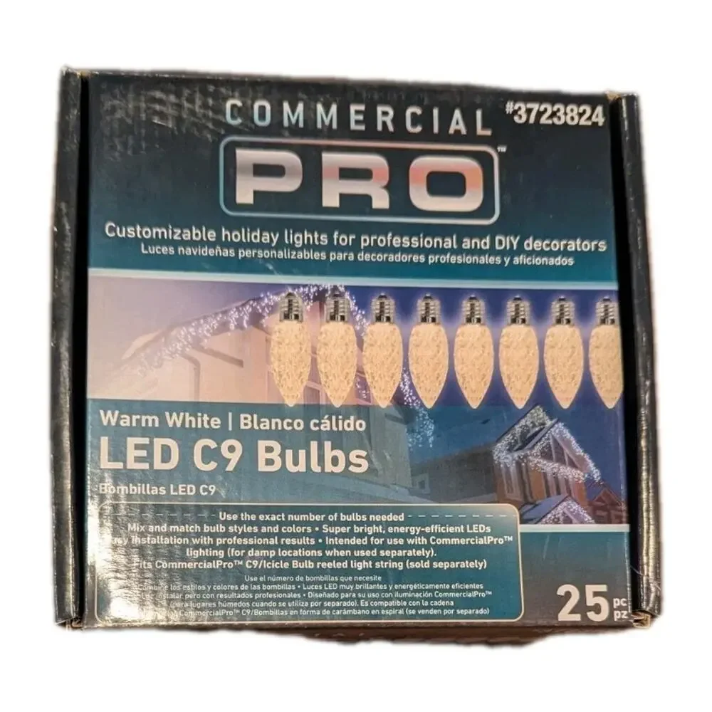 Commercial Pro Light Bulbs 5 Warm White LED for Christmas String (5 count) C9
